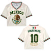 Custom Mexico Soccer Fitted Crop Top Jersey, Mexico Jersey Crop Tee, Game Day Shirt HO82 903004