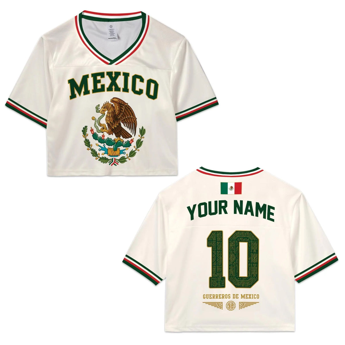 Custom Mexico Soccer Fitted Crop Top Jersey, Mexico Jersey Crop Tee, Game Day Shirt HO82 903004