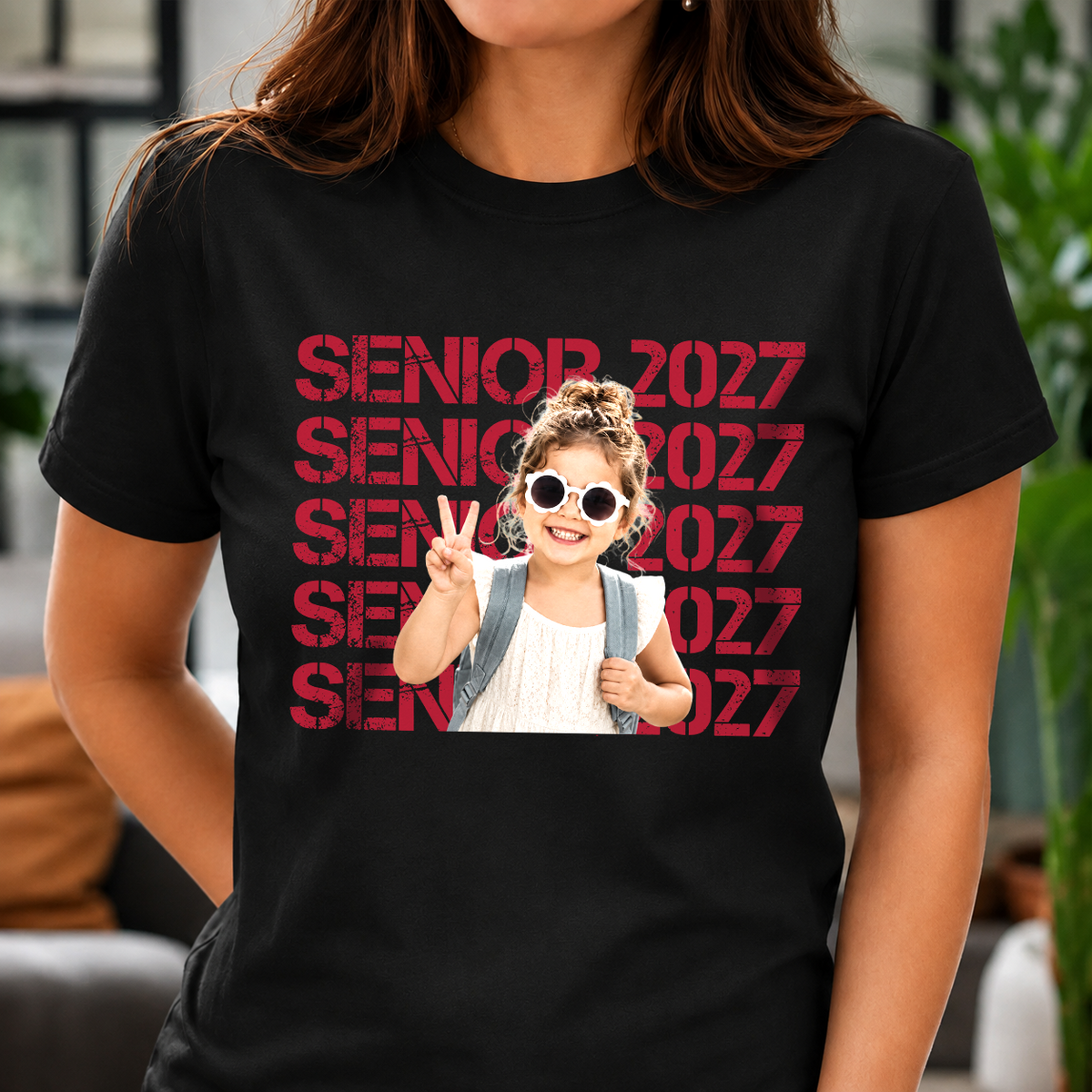 Custom Photo Senior 2027 Dark Shirt - Personalized Class of 2027 Gift, Proud Family Gift HO82 903236