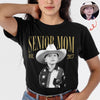 Custom Vintage Photo Senior Mom EST. 2027 Dark Shirt - Personalized Class of 2027 Gift, Proud Family Gift HO82 903266