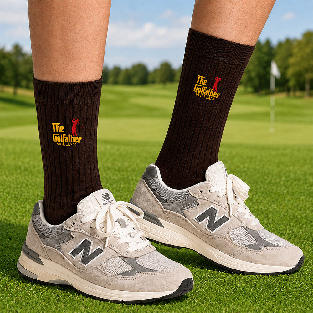 Personalized Funny The Golf Father Embroidered Socks HO82 903280