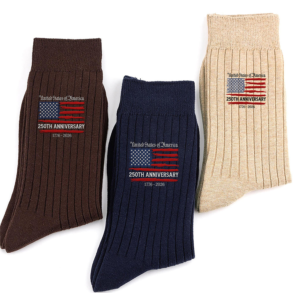 USA 250th Anniversary Embroidered Socks HO82 903294
