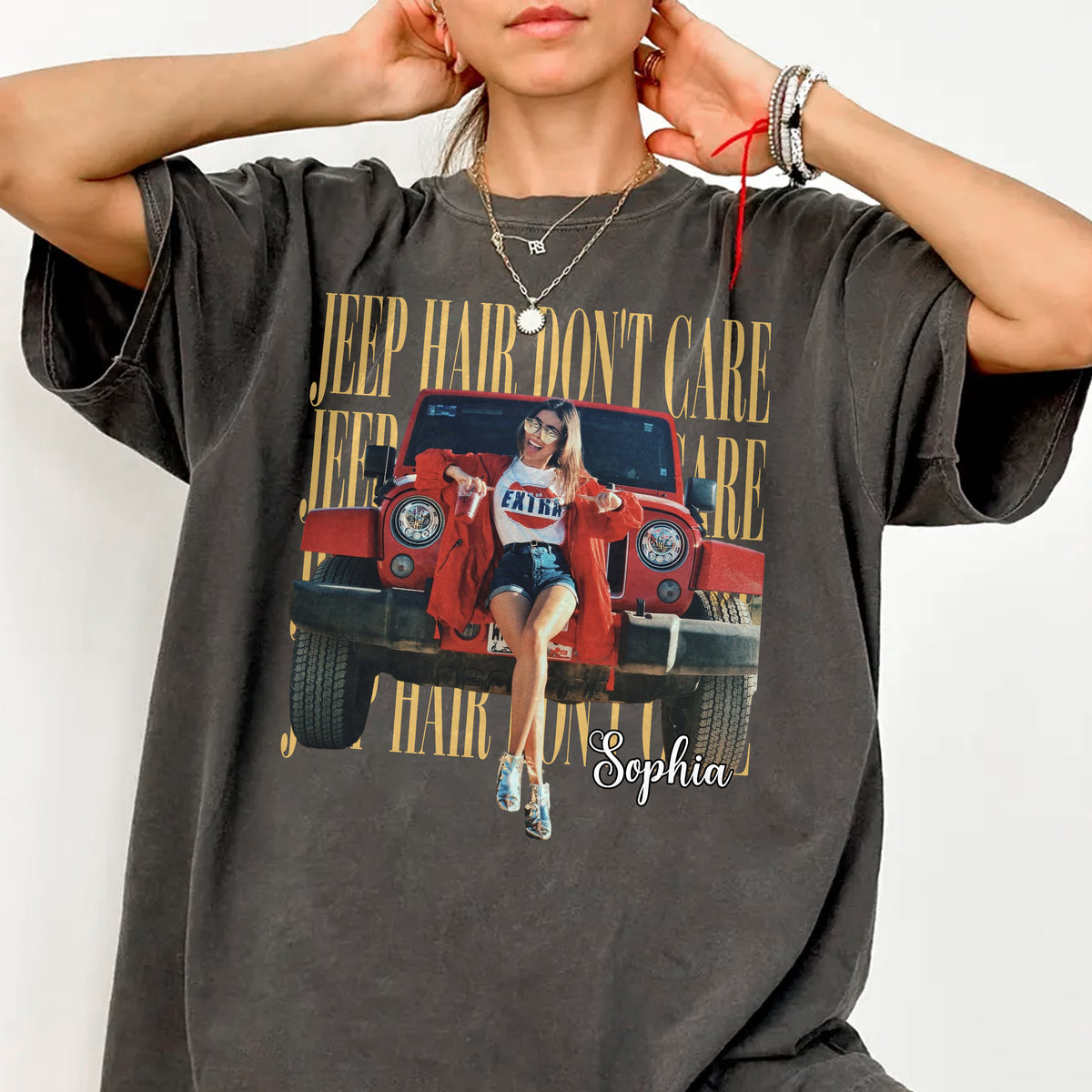 Custom Photo Jeep Hair Don't Care Comfort Shirt For For Jeep Girl, Car Lover TH10 170693