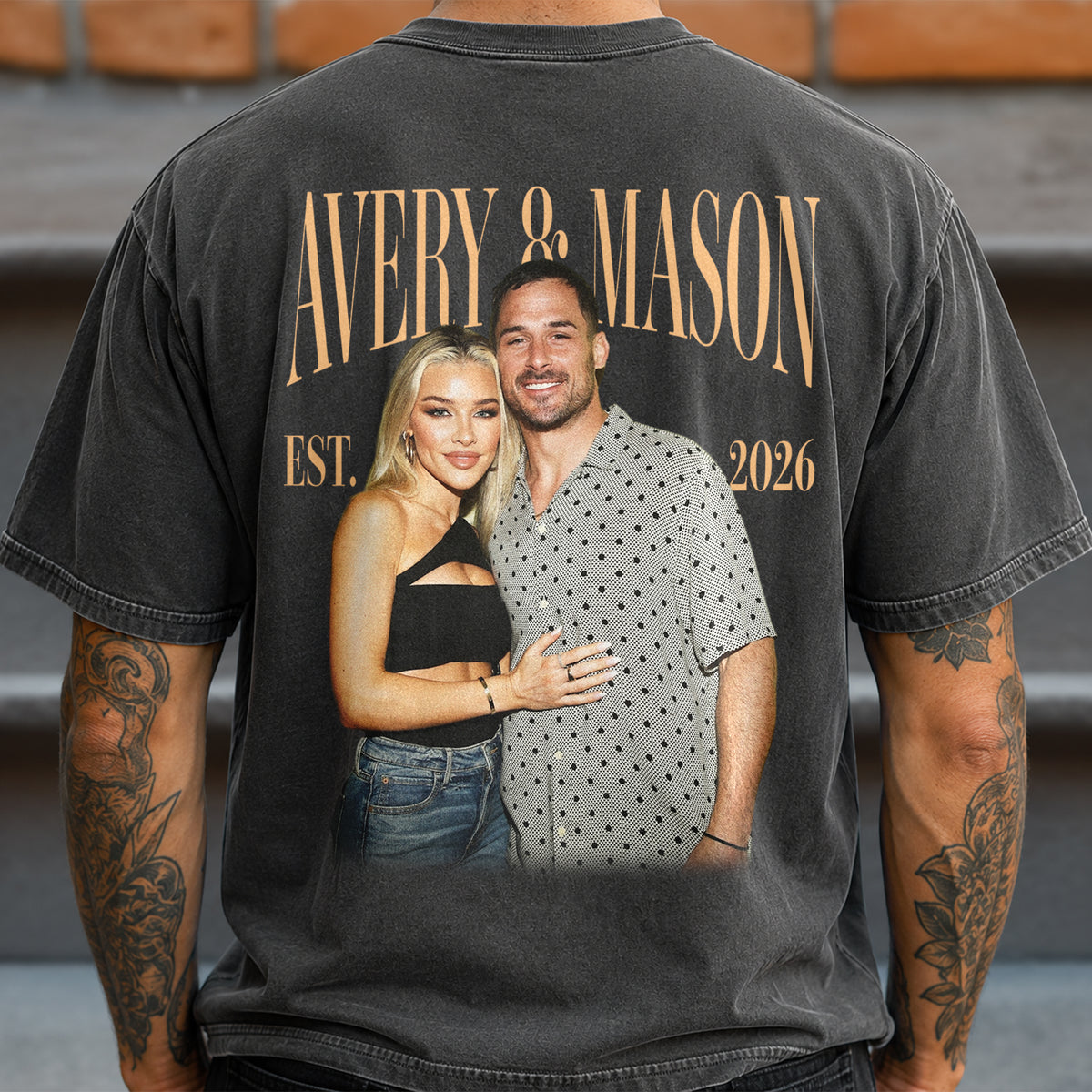 Custom Couple Photo Vintage Comfort Shirt For Girlfriend Boyfriend, Wife, Husband Anniversary Gift HA75 922208