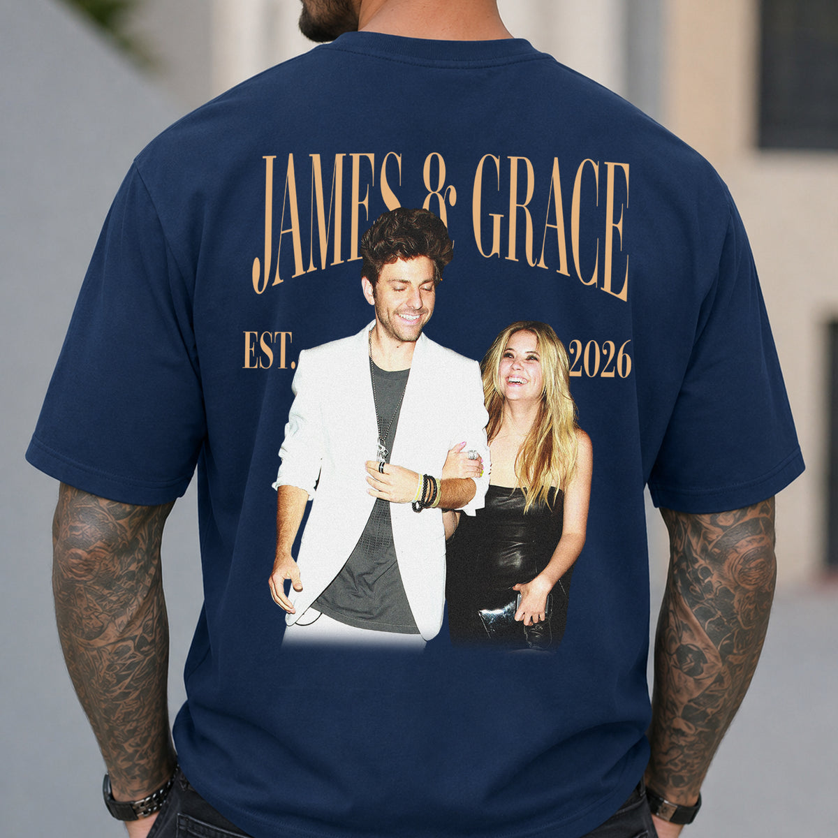 Custom Couple Photo Vintage Comfort Shirt For Girlfriend Boyfriend, Wife, Husband Anniversary Gift HA75 922208