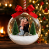 Custom Photo Mom With Daughter, Son Christmas 3D Acrylic Ball Ornament HO82 903440