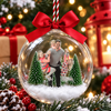 Custom Photo Dad With Daughter, Son Christmas 3D Acrylic Ball Ornament HO82 903442
