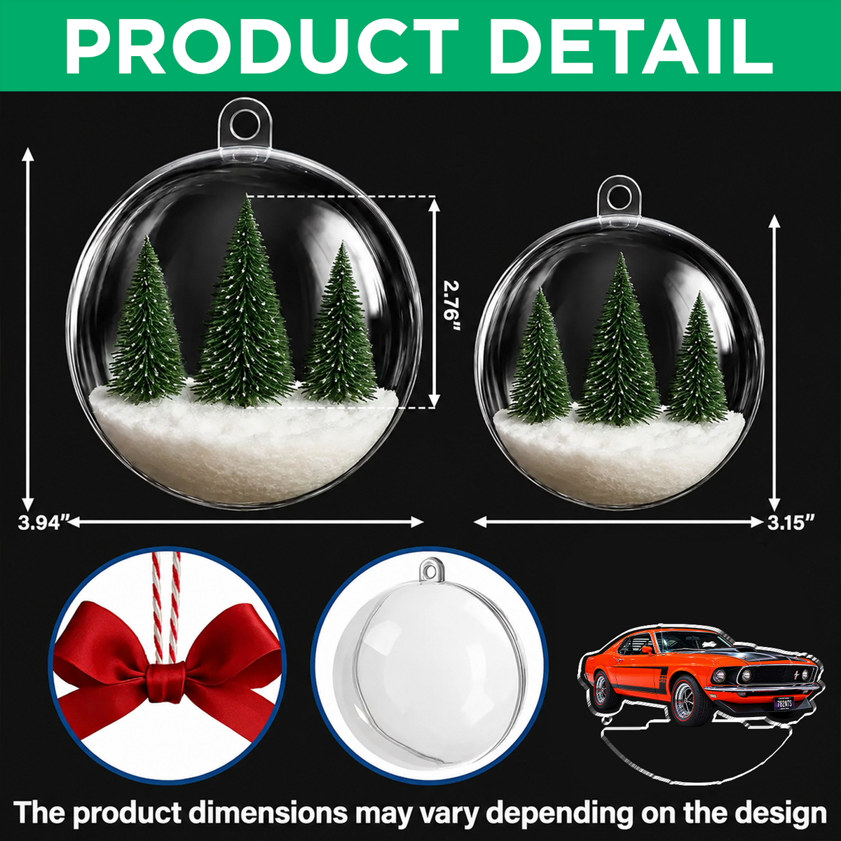 Custom Car Photo Christmas 3D Acrylic Ball Ornament HO82 903444