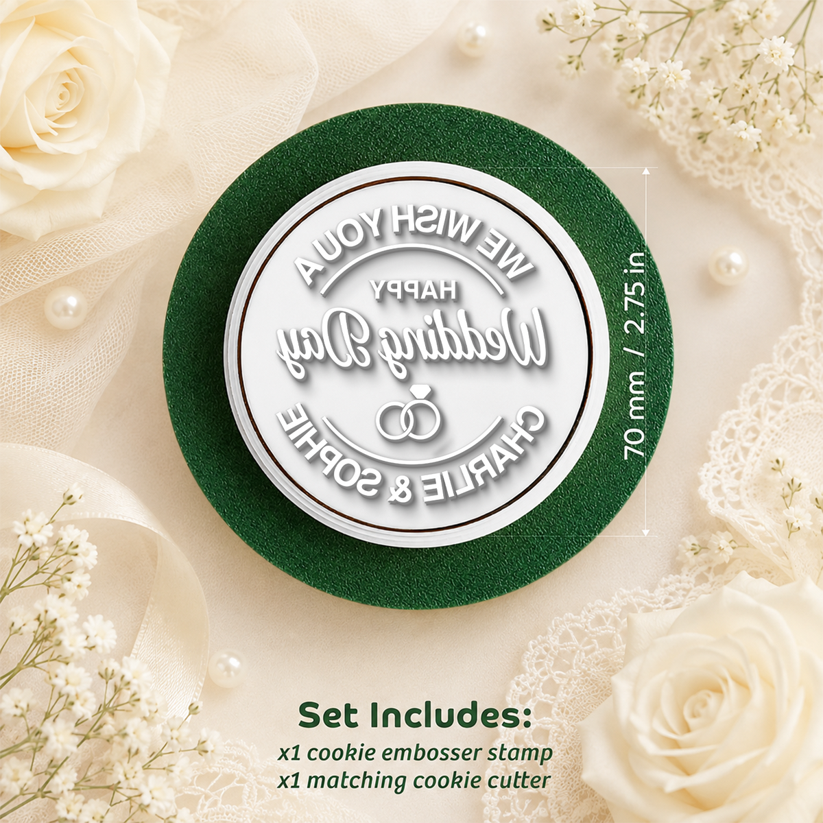 Personalized We Wish You A Happy Wedding Day Cookie Stamp HO82 903464
