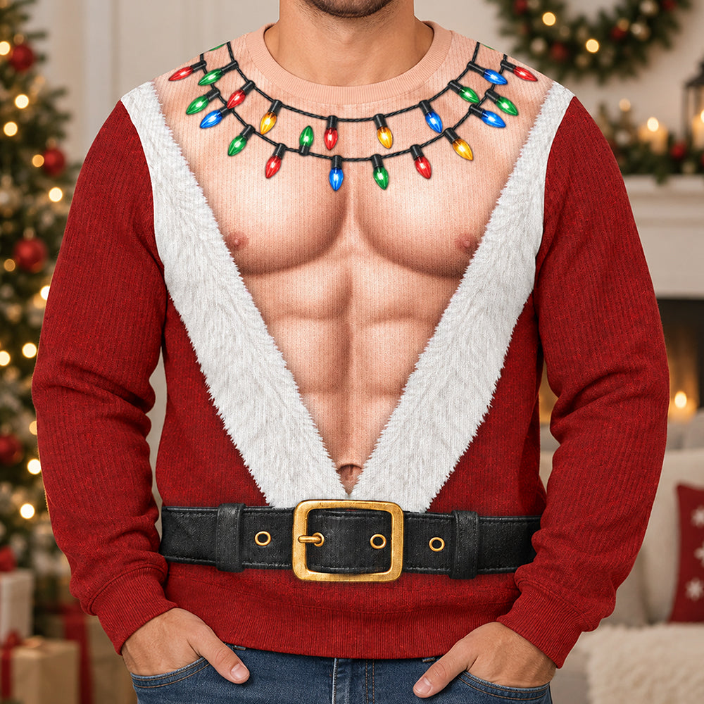 Personalized Funny Body Naughty Christmas Light AOP Ugly Sweater LM32 669973