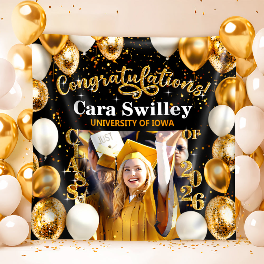 Custom Photo Congratulations Graduation 2026 Backdrop For Grad Party Decorations HO82 893470