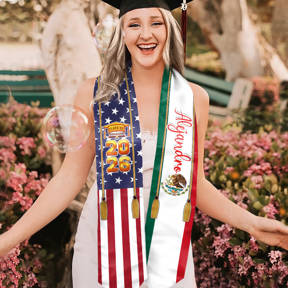 Estolas de graduación con bandera del país – Promoción 2026 HA75 892170