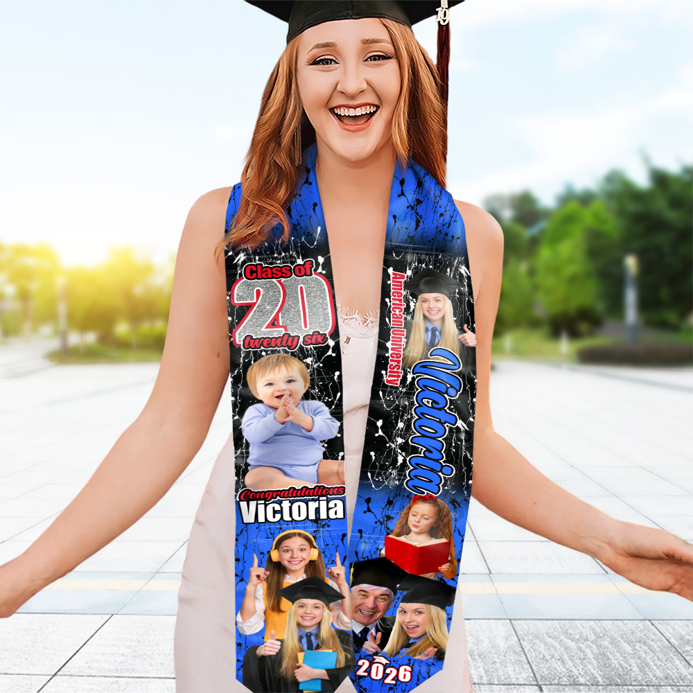 Custom Photo Class of 20 Twenty Five Gradauation Stoles N369 890455