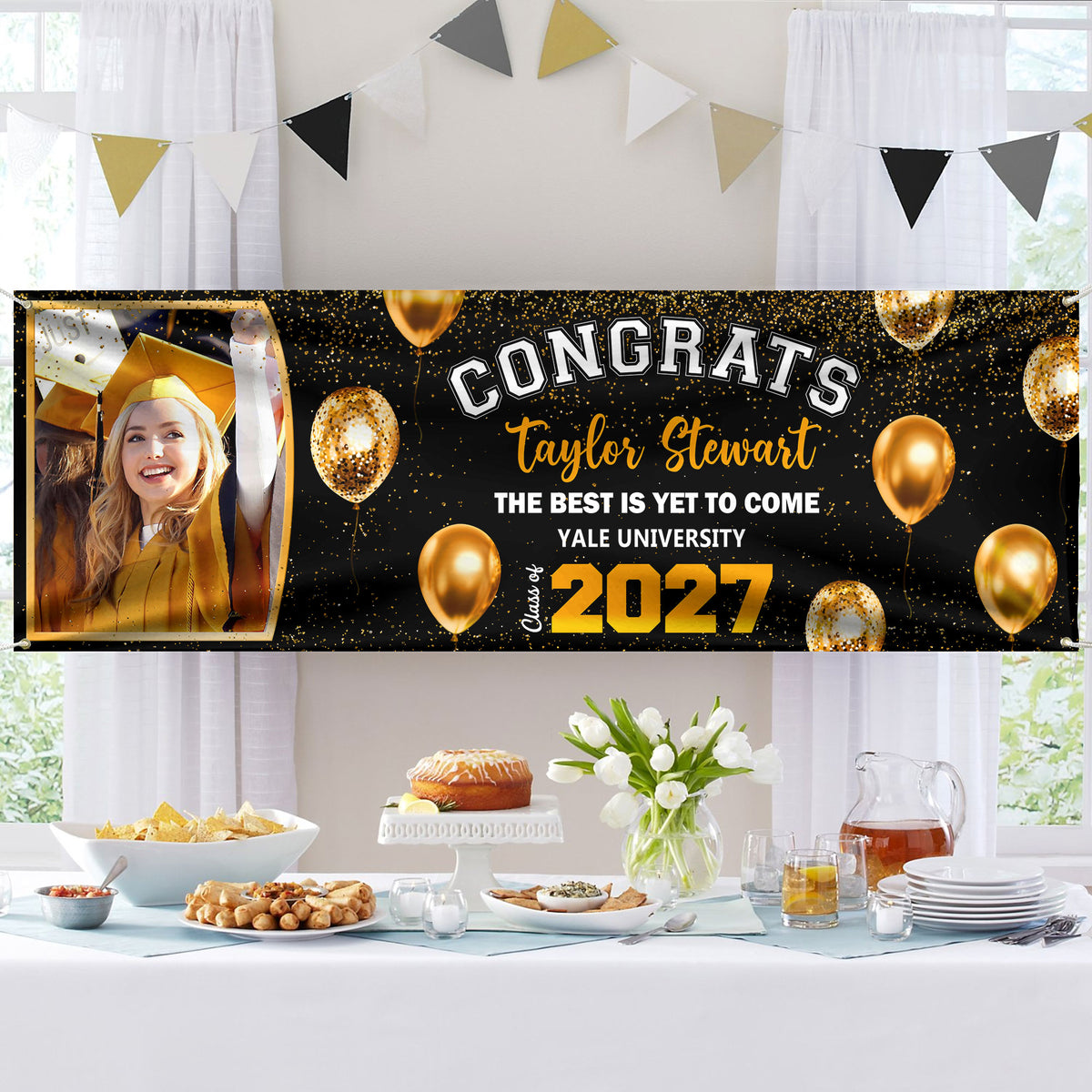 Custom Photo Class of 2026 Personalized We So Proud Of You Banner Graduation Party Gift CH07 895486