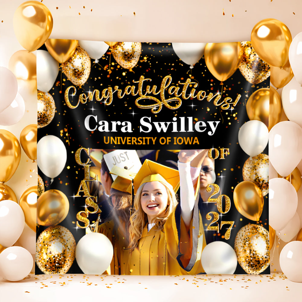 Custom Photo Congratulations Graduation 2026 Backdrop For Grad Party Decorations HO82 893470