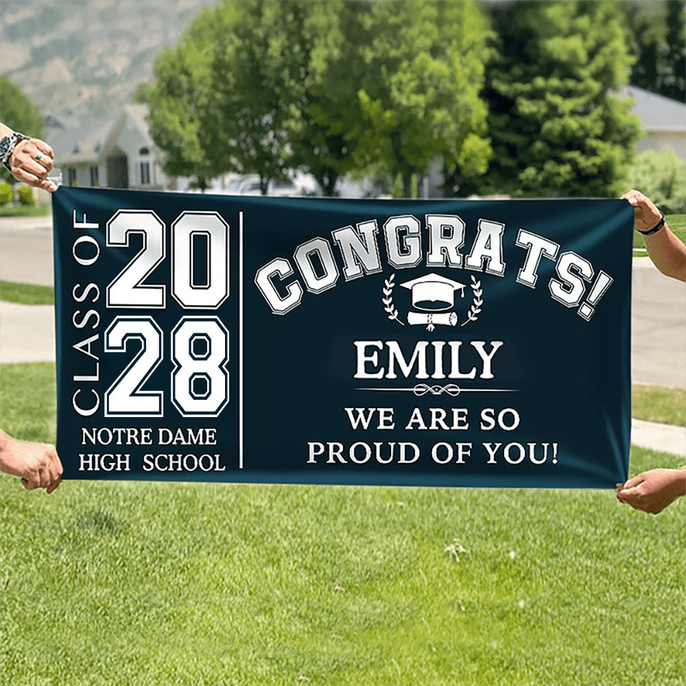 Congrats Class of 2026 Banner, Gift Idea Senior Graduation HN590 895072