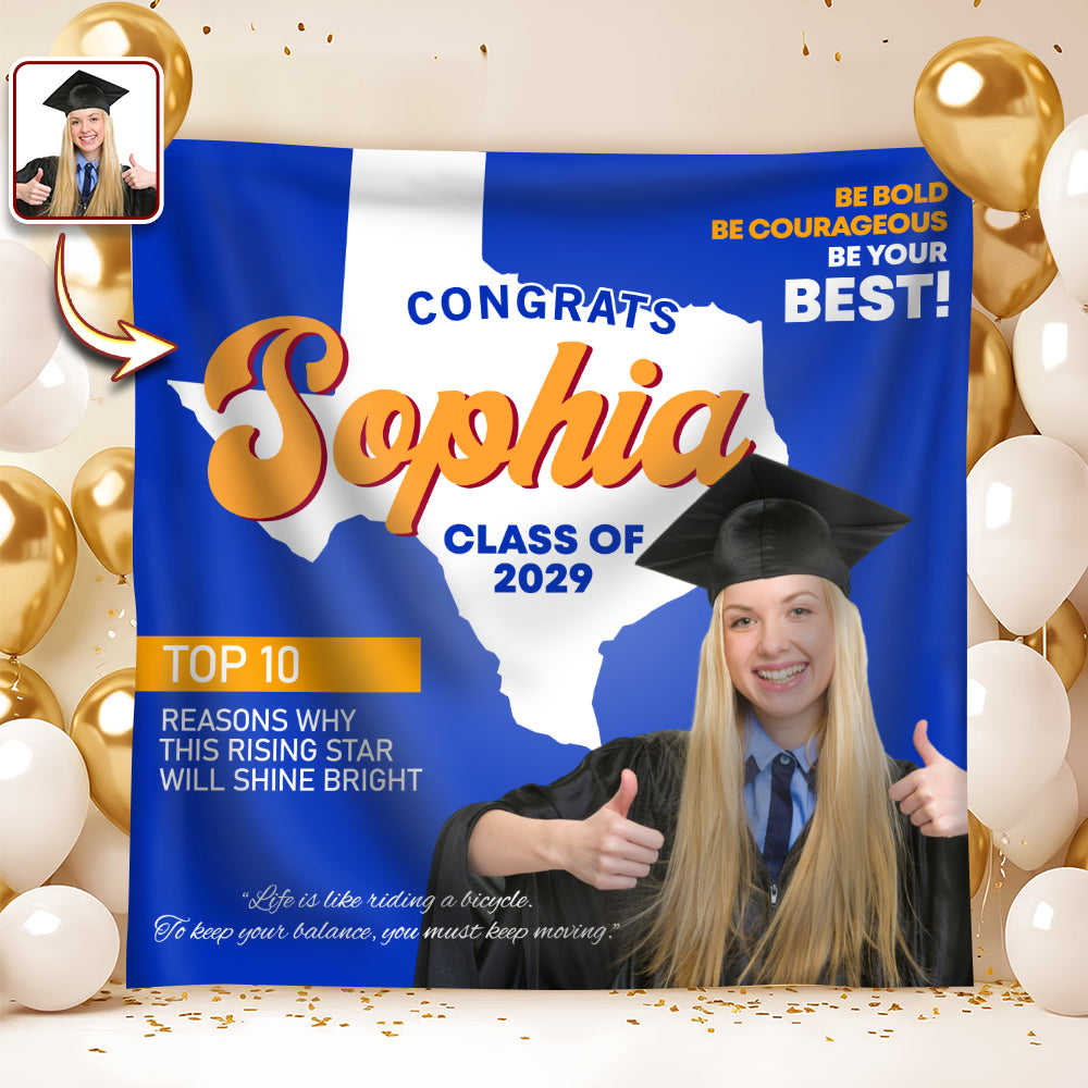 Custom Photo Graduation With US States Grad Of The Year 2026 Backdrop LM32 899217