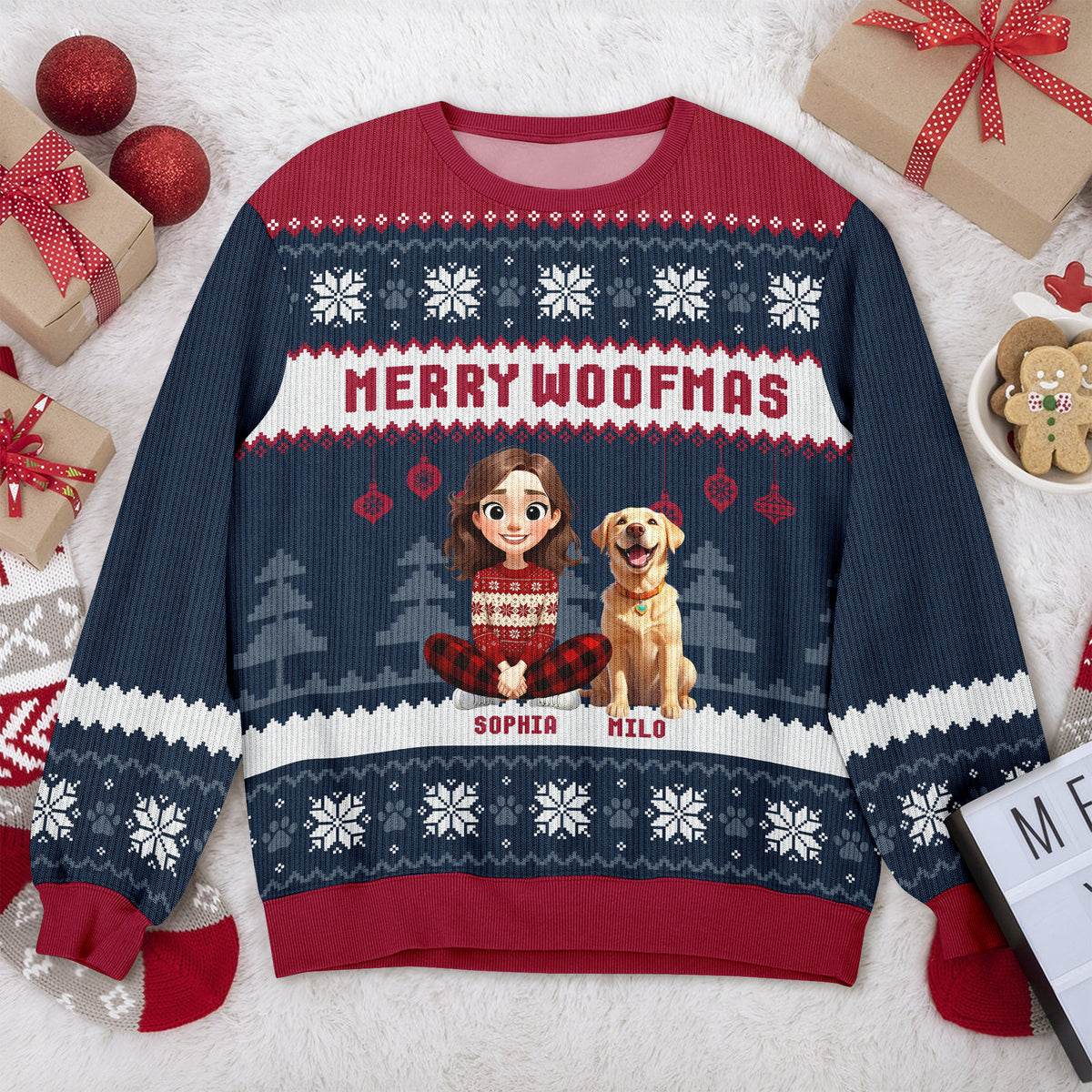 Merry Woofmas Personalized Dog Ugly Sweater HA75 898188