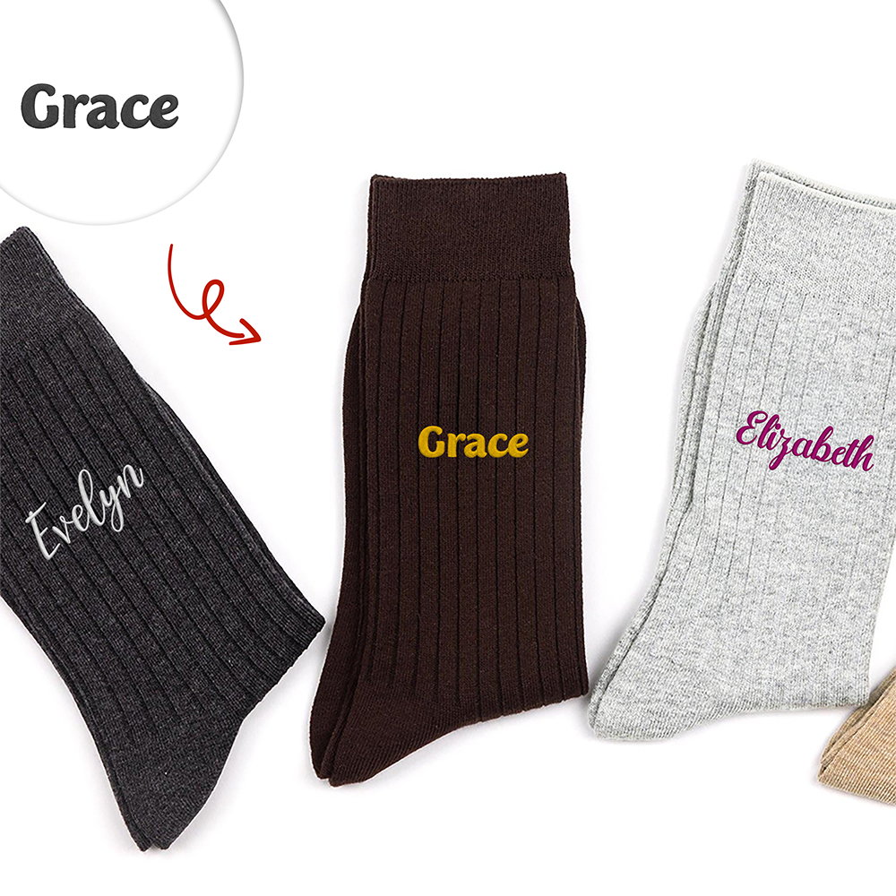 Personalized Custom Name Embroidered Socks TH10 170863