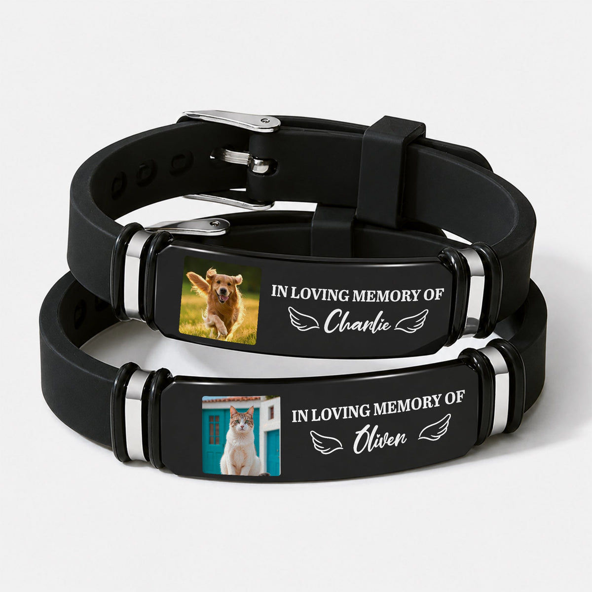 Custom Photo In Loving Memory Of Dog & Cat Wristband Bracelet, Memorial Gift For Pet Lovers HA75 921652