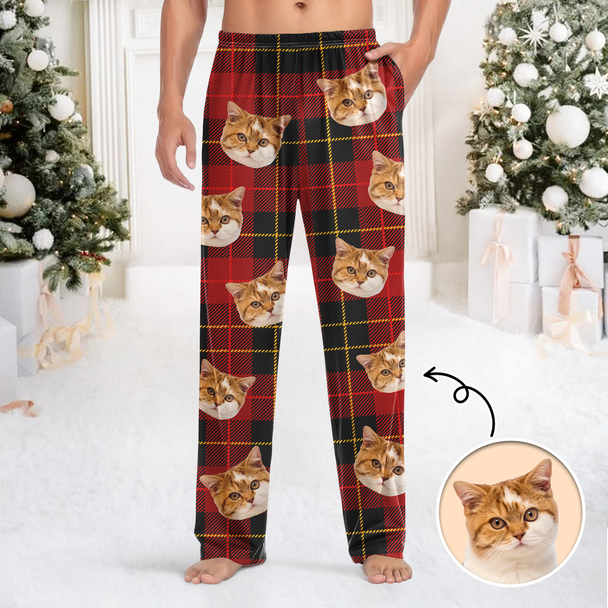 Custom Cat Photo Sweatpants Gift For Christmas HO82 894862