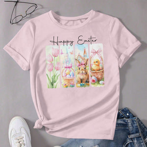 Happy Easter Black Bunny T-Shirt LM32 893117