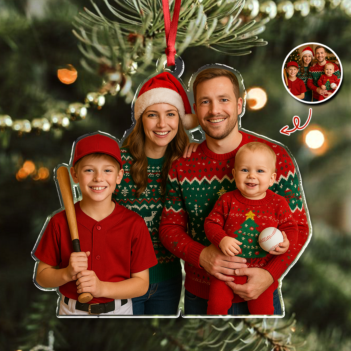 Custom Photo Baseball Kid Team Acrylic Ornament Gift For Baseball Lovers HO82 894930