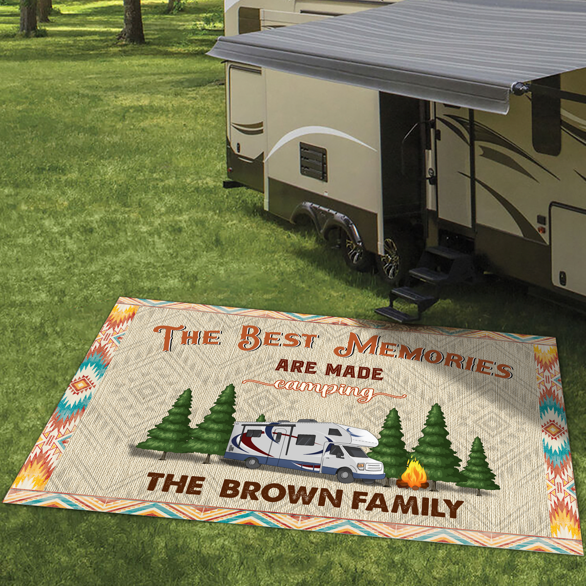 Making Memories One Campsite At A Time For Camper Patio Mat TH10 894153