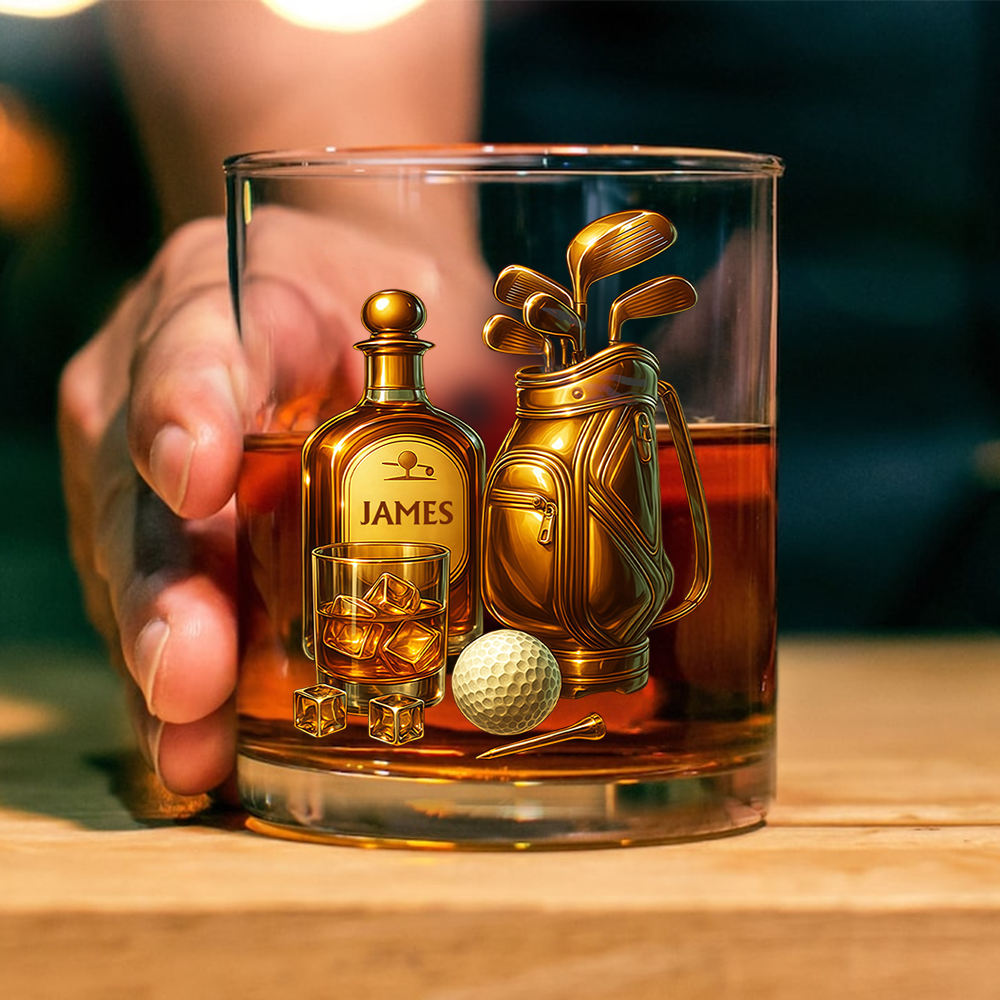 Custom Golf Player Name Whiskey Glass CH07 899810