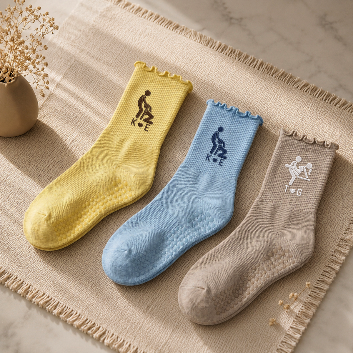 Personalized Funny Adult Embroidered Ruffle Socks CH07 180440