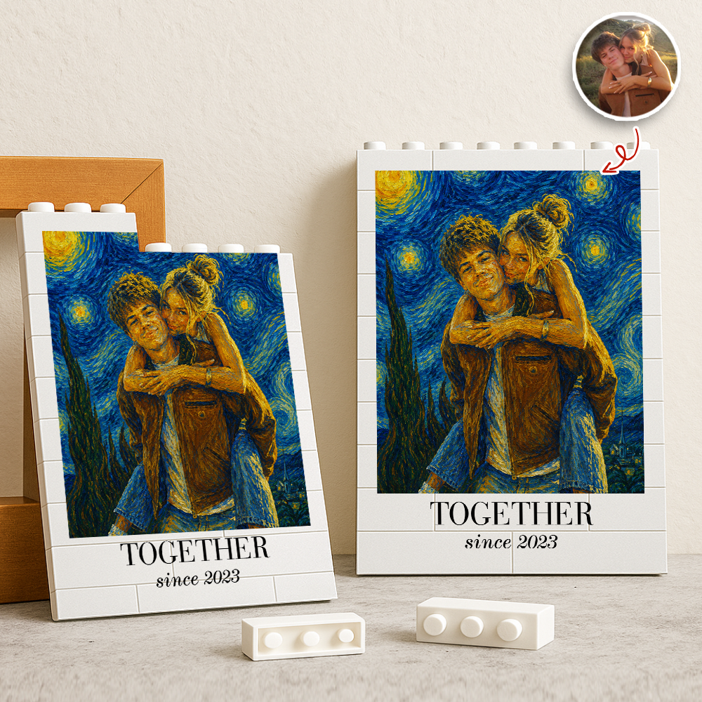 Custom Photo I Love You Van Gogh Art Anniversary Gifts Building Brick Block TH10 170273