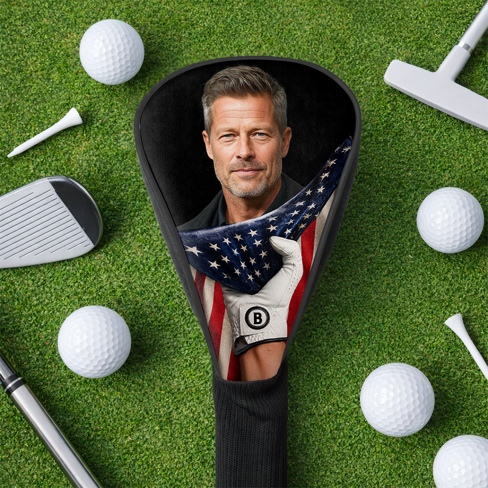 Custom Photo US Flag Golf Club Head Cover - Gift For Dad, Golf Lovers CH07 911386