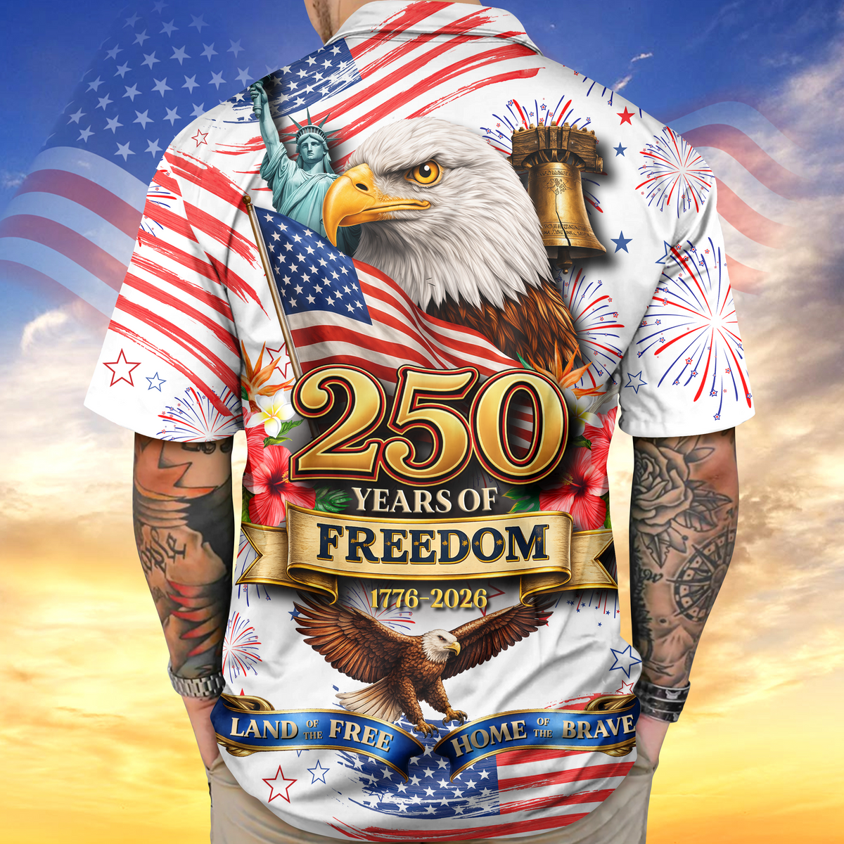 America Land of The Free Home of The Brave 250 Years of Freedom Hawaiian Shirt CH07 910374