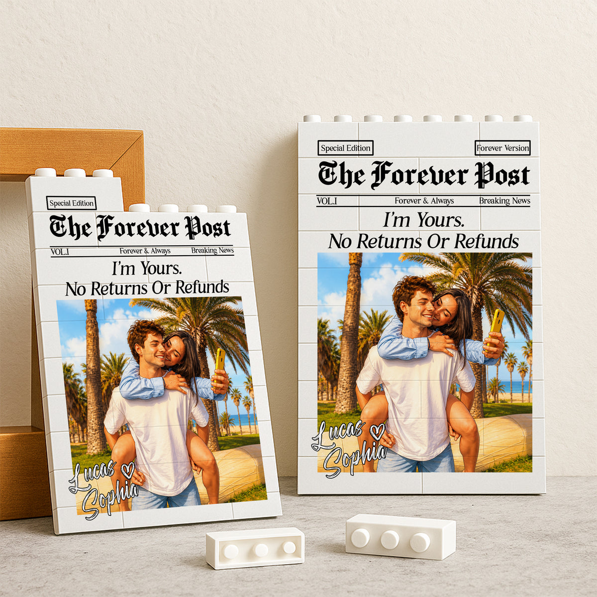 Custom Couple Photo The Forever Post Building Brick Block For Couple TH10 170341
