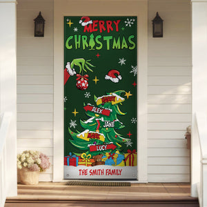Custom Family Name Merry Grinchmas Door Cover CH07 899968