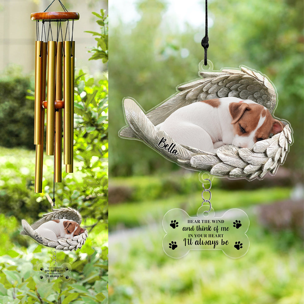 Custom Photo Within Angel Wings Memorial Dog Cat Acrylic Wind Chimes HO82 894300