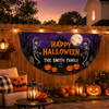 Custom Family Name Skeleton Pumpkin Happy Halloween Party Decor Non-Pleated Fan Flag LM32 669633