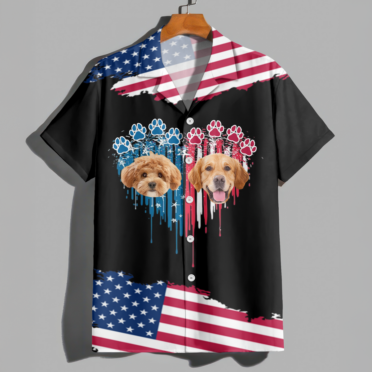 Custom Dog Photo 4th July Hawaii Shirt TH10 892665