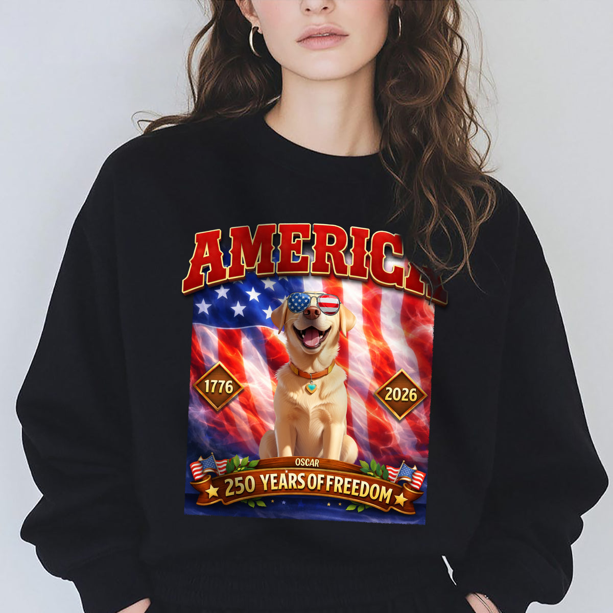 Personalized 250 Years Of Freedom Dog Dark Shirt HA75 920252