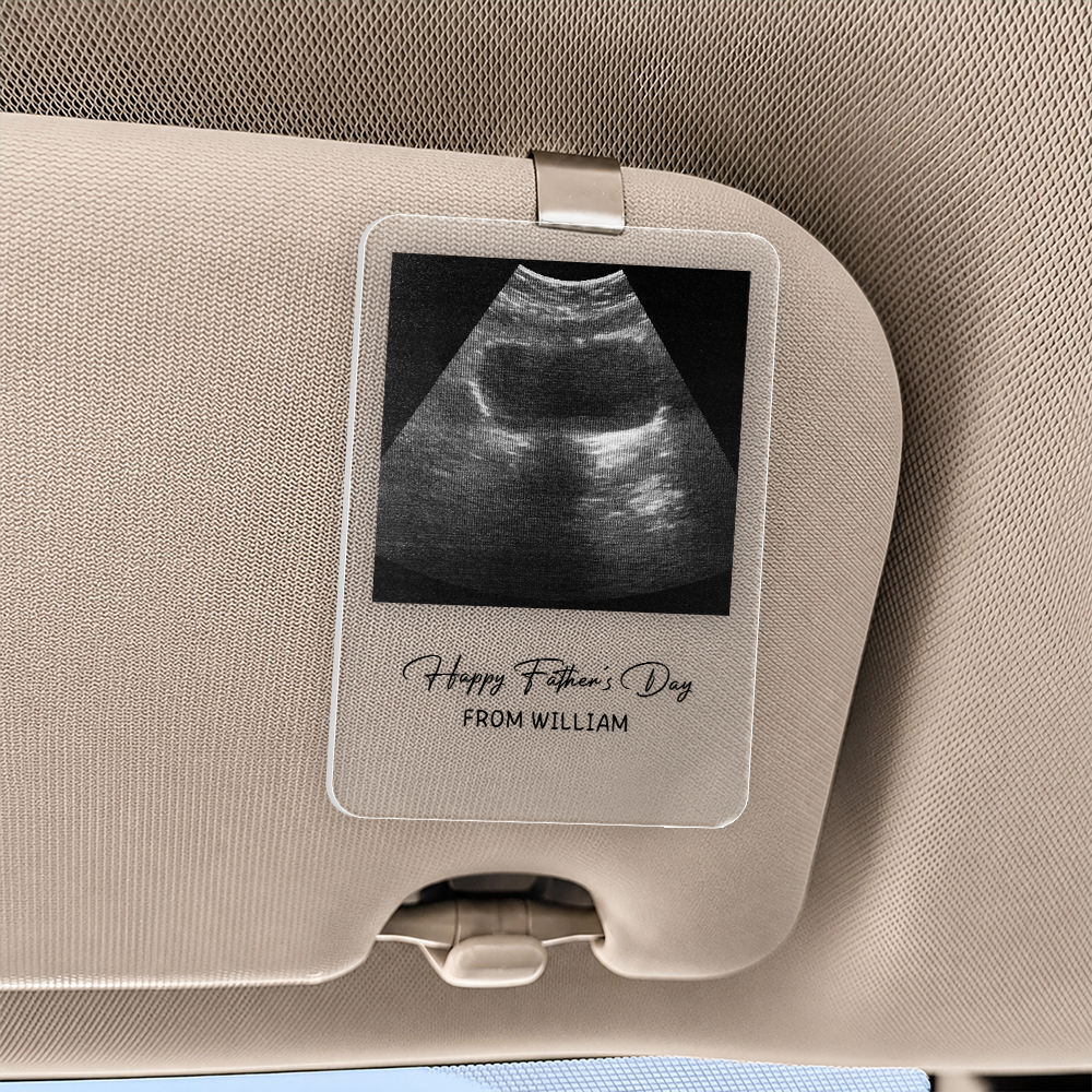 Custom Photo Happy Father's Day From Kid Acrylic Car Visor Clip CH07 911578