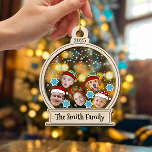 Custom Cute Family Face Photo Personalized Shaker Ornament Christmas Gift For Family CH07 896914