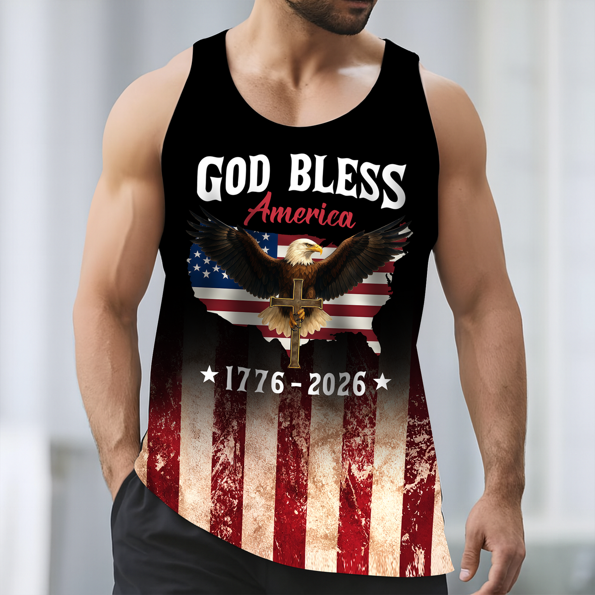 Patriotic 250th Anniversary God Bless America Eagle 1776–2026 Tanktop HO82 902900