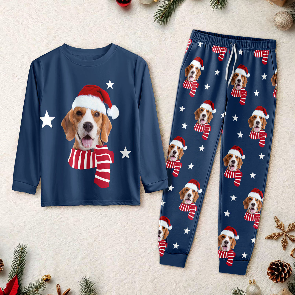 Custom Dog Christmas Photo Sleepwear Matching Clother For Dog Lovers CH07 896682