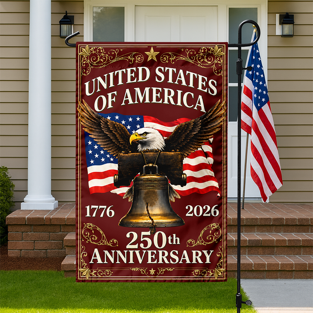 Personalized United States of America 250th Anniversary 1776–2026 Eagle & Liberty Bell Garden Flag LM32 669267
