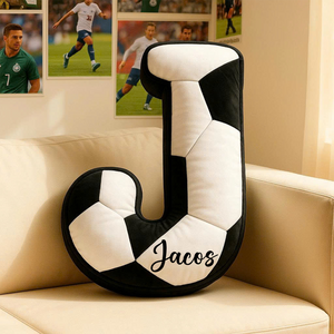 Custom Monogrammed Soccer Ball Letter Shaped Pillow Gift For Sport Lover LM32 897379