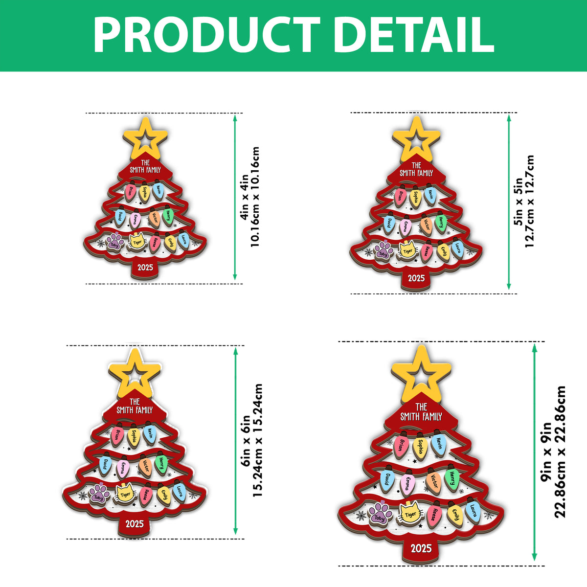 Personalized Family Tree Ornament 2025 Gift For Large Family With Pets HO82 894668