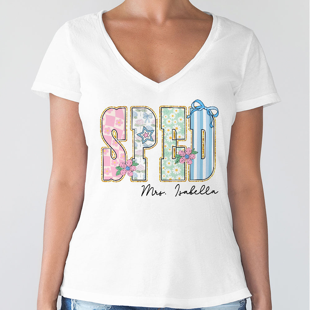 Personalized Gift For Teacher Name School Occupation Bright Shirt LM32 893769