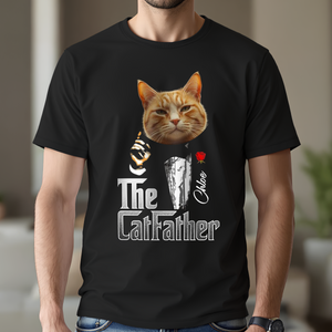 Custom Photo The Catfather Gentlemen Cat Shirt Personalized Gift For Dad HO82 893846