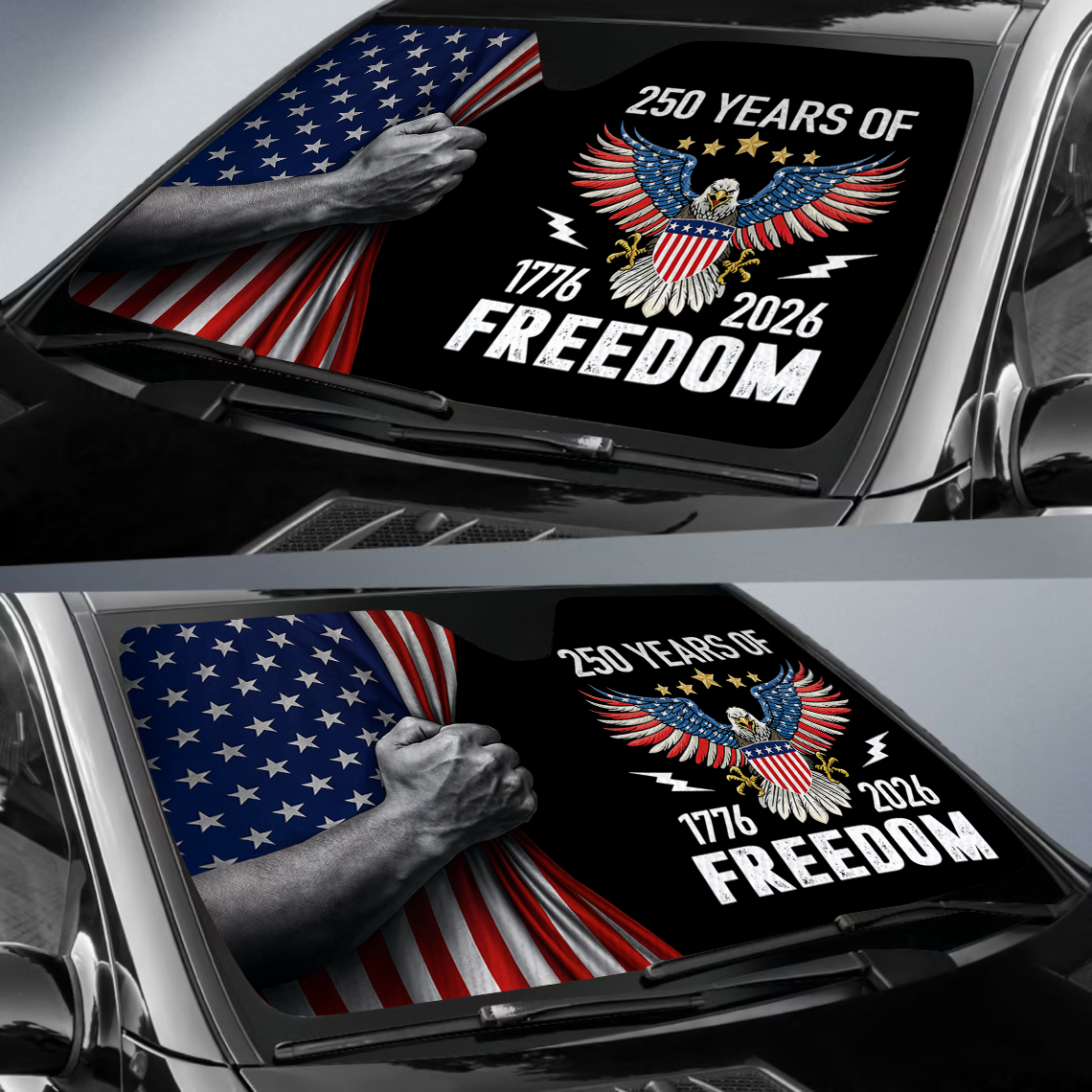 250 Years Of Freedom - 250th Anniversary of America Patriotic Car Sunshade CH07 910244