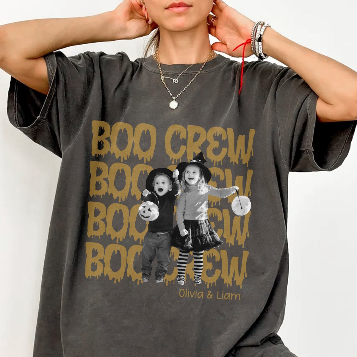 Custom Photo Boo Crew Halloween Comfort Shirt  - Personalized Halloween Gift For Family & Friends TH10 170377